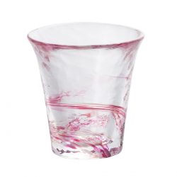 Glass Sake Cup Scattering Cherry Blossoms