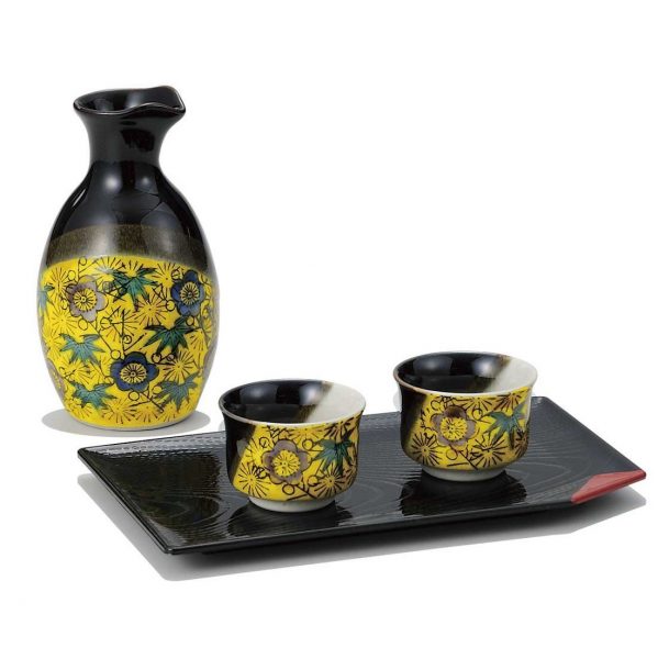 Kutani Ware Sake Set Yoshidaya