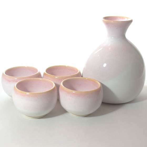 Mino Ware Sake Set Pink