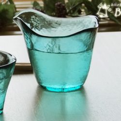 Heat-resistant Glass Katakuchi Server Emerald Green