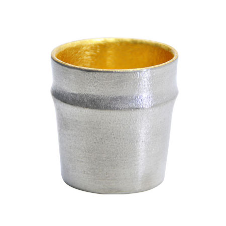 Nousaku Tin Sake Cup Guinomi Bamboo Gold