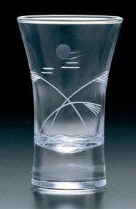 Kiriko Tall Clear Sake Glass Moon