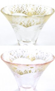 Sakazuki Sake Glass Set Fuji Pink White