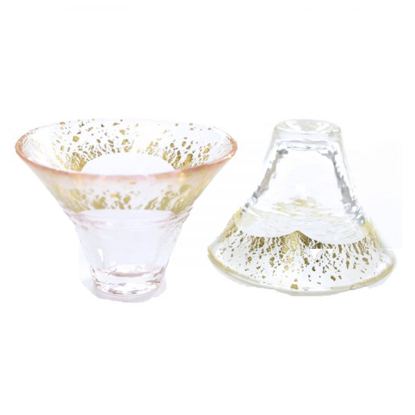 Sakazuki Sake Glass Set Fuji Pink White