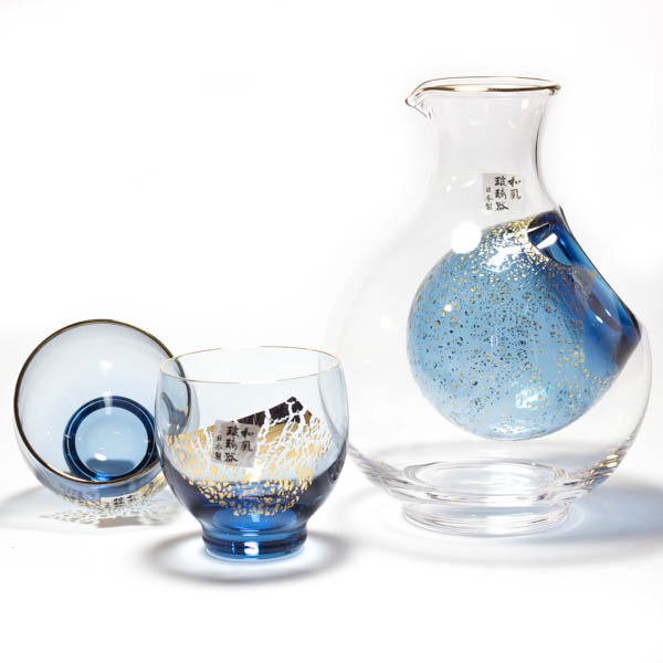 JapanBargain 2623x6 Glass Sake Cups Blue Cupx6 