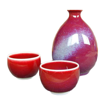 Arita Ware Masterpiece Sake Set Cinnabar