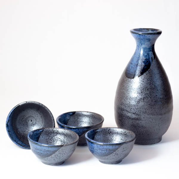 Mino Ware Sake Set Blue Stream
