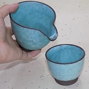 Turquoise blue Sake Set