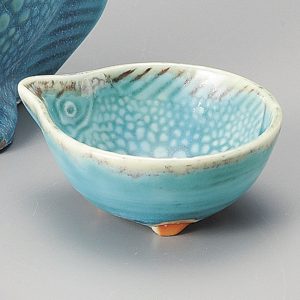 Turquoise blue fish-shaped Sake Set