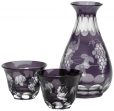 Edo Kiriko Sake Set Grape pattern